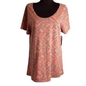 LuLaRoe M Classic Tee NEW Pink Orange Gray Hi-Low